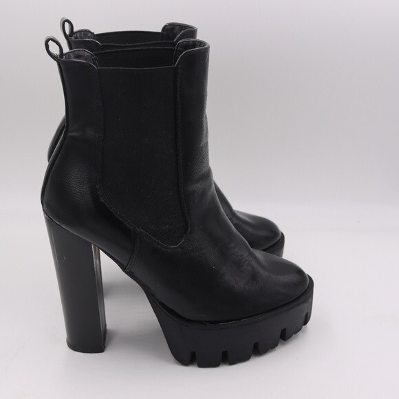 Truffle Collection Groove 12 Black Platform Ultra High Heel Chelsea Boots EU 38 - Picture 1 of 12